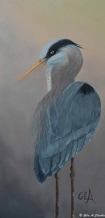 Heron, Oil On Canvas